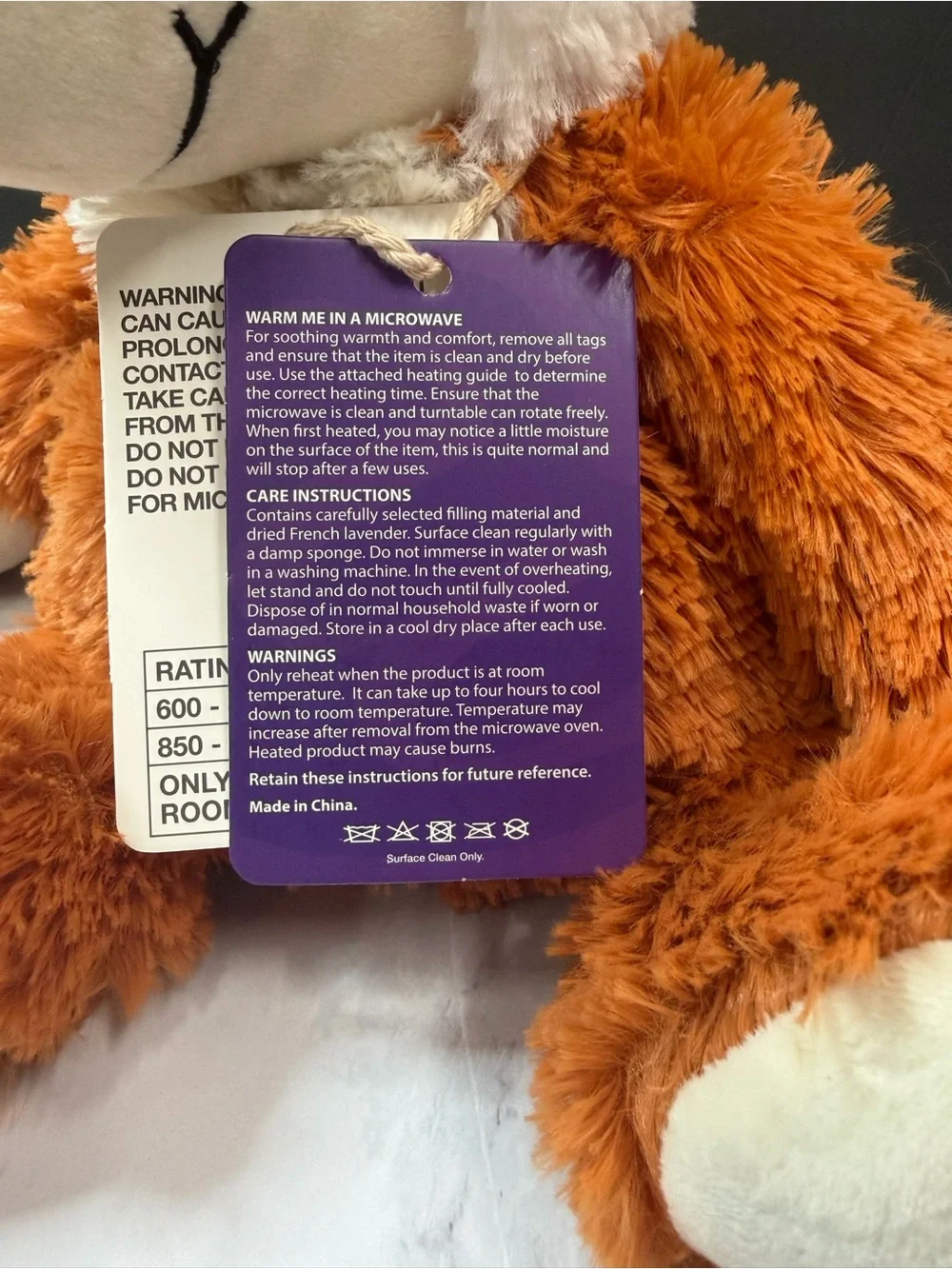 New Orange Warmies Plush Fox - Soothing Microwaveable Stuffed Animal